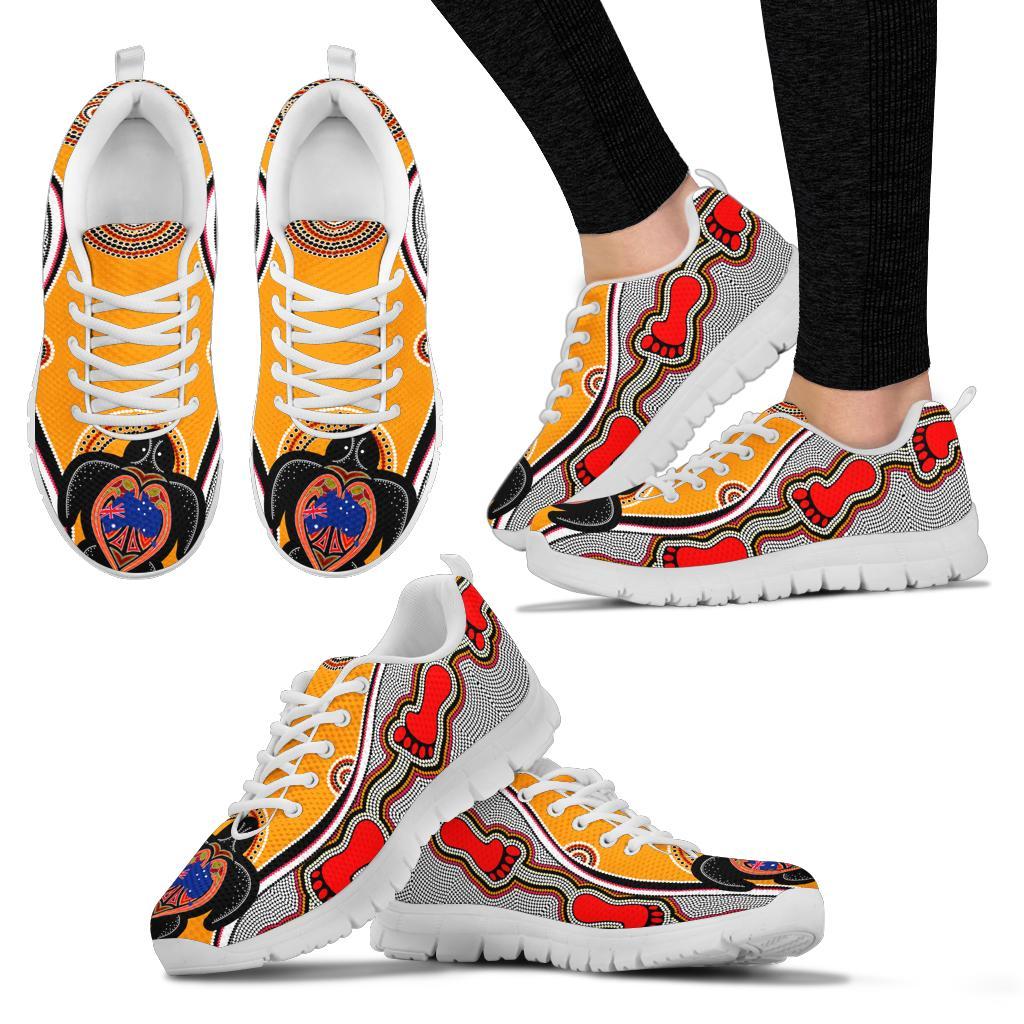 aboriginal-sneakers-turtle-patterns-aus-flag-footprint-dot-painting