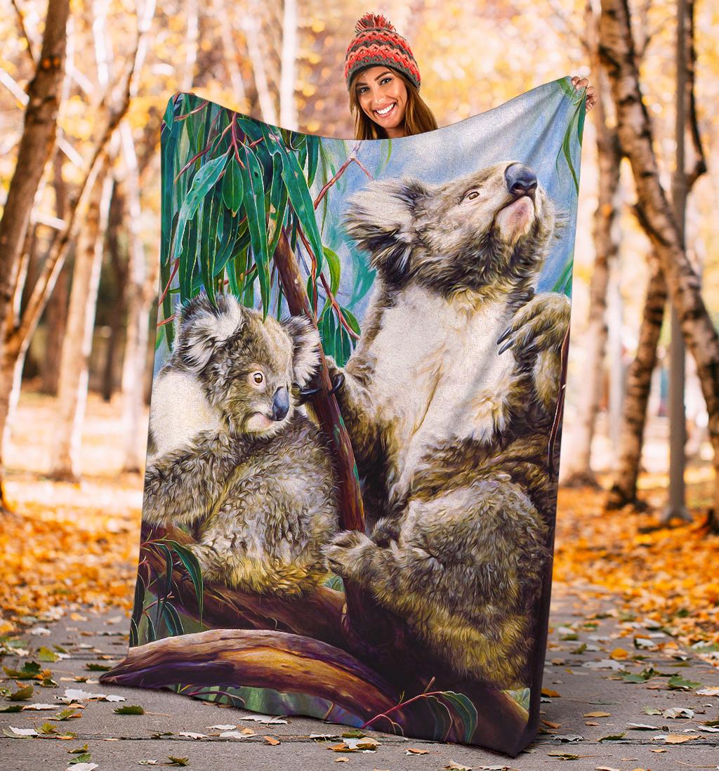 premium-blanket-koala-and-joey-blanket-3d-art