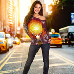 Off Shoulder Sweater - Australian Aboriginal NAIDOC Week - Because Of Her, We Can - Vibe Hoodie