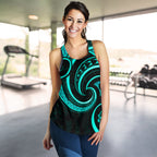 New Zealand Maori Mangopare Women Racerback Tank Polynesian - Turquoise - Vibe Hoodie