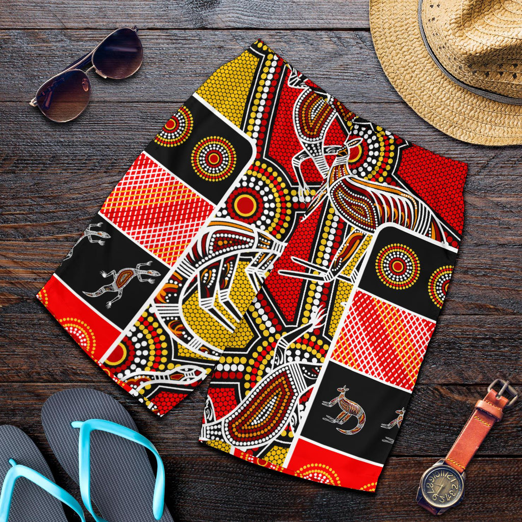 aboriginal-mens-shorts-kangaroo-dot-painting-patterns