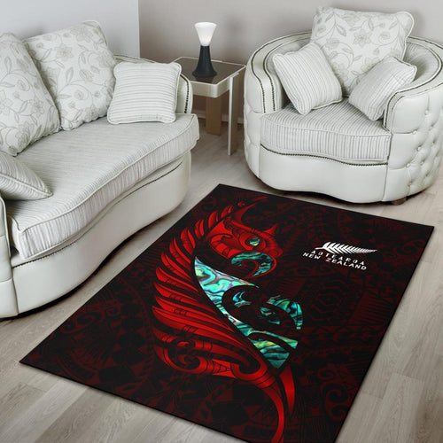 new-zealand-area-rug-manaia-paua-fern-wing-red