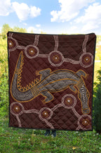 aboriginal-premium-quilt-indigenous-crocodile-brown-color