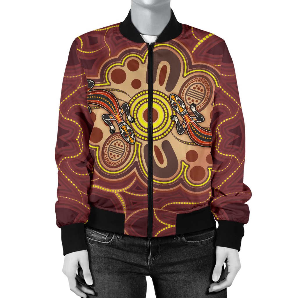 aboriginal-womens-bomber-jacket-indigenous-lizard-dot-painting-art