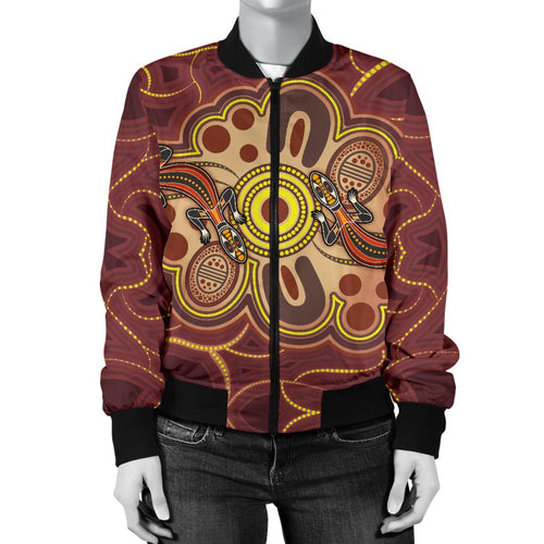 aboriginal-womens-bomber-jacket-indigenous-lizard-dot-painting-art