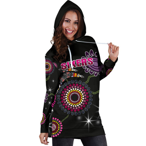 sydney-womens-hoodie-dress-sixers-indigenous-black