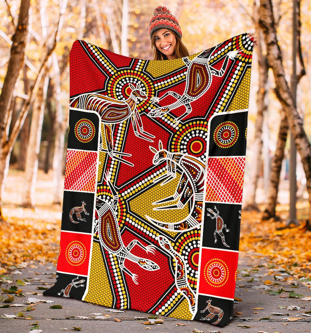 aboriginal-premium-blanket-kangaroo-dot-painting-patterns