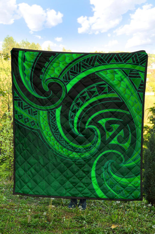 new-zealand-maori-mangopare-premium-quilt-polynesian-green