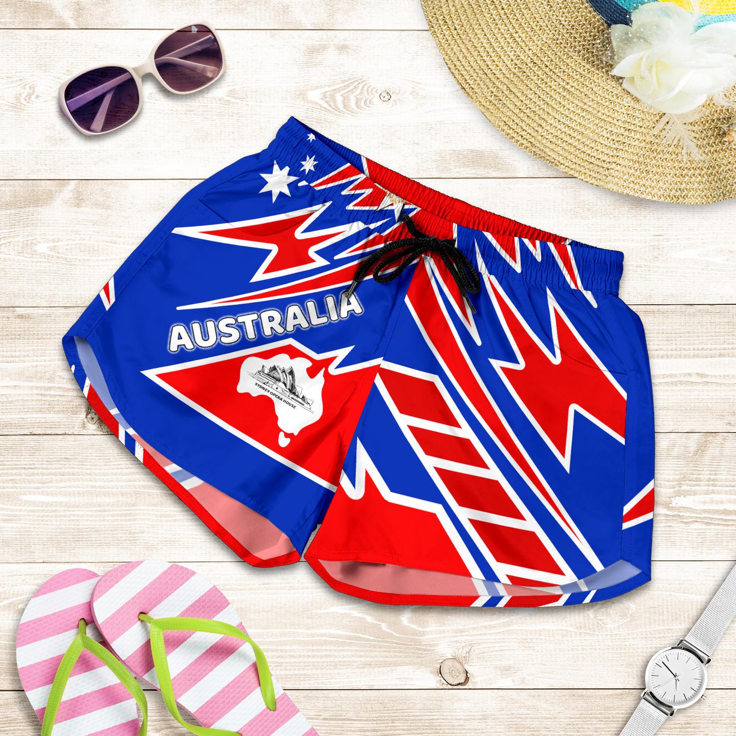 Shorts Women - Australia Flag Color And Coat Of Arm - Vibe Hoodie