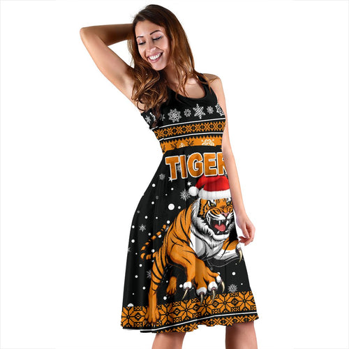 Wests Christmas Women's Dress Tigers Unique Vibes - Black - Vibe Hoodie
