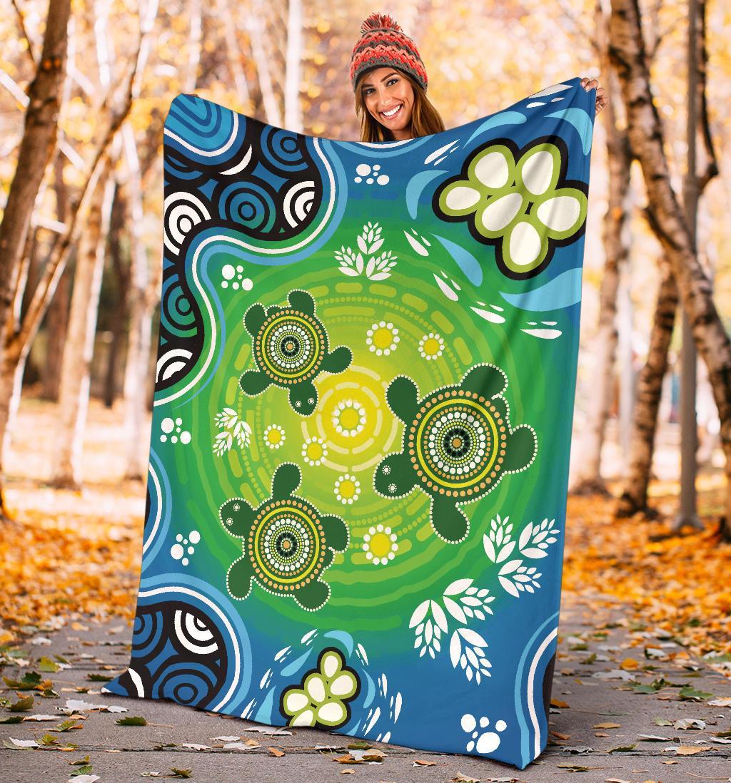 premium-blanket-indigenous-green-turtle