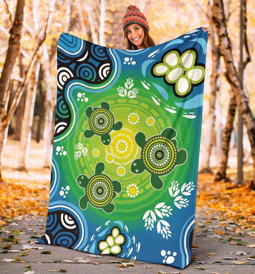 premium-blanket-indigenous-green-turtle