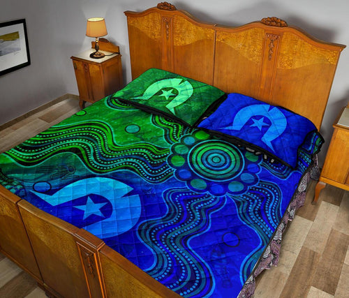 custom-aboriginal-quilt-bed-set-torres-strait-islands-flag