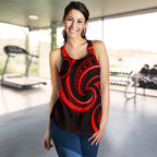 New Zealand Maori Mangopare  Women Racerback Tank Polynesian - Red - Vibe Hoodie