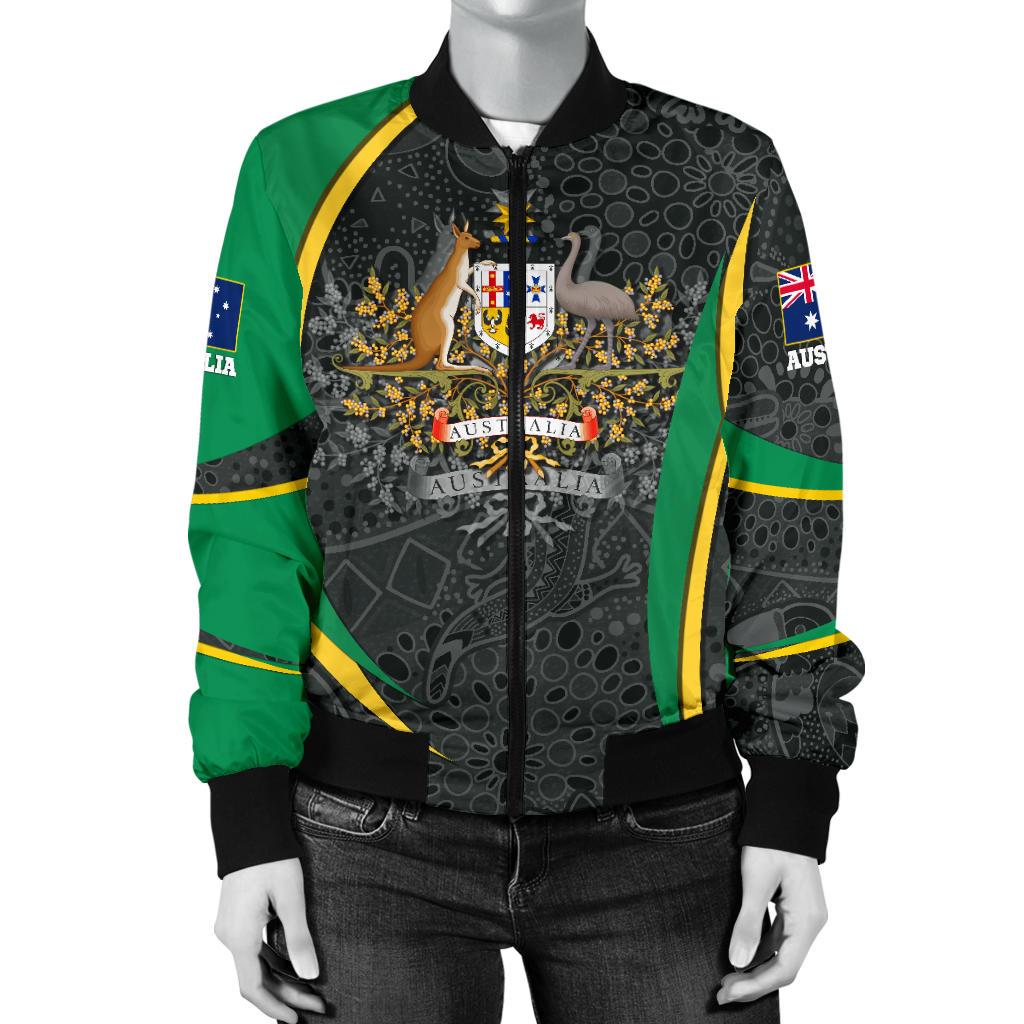 custom-text-bomber-jacket-australia-coat-of-arms-aussie-spirit-green