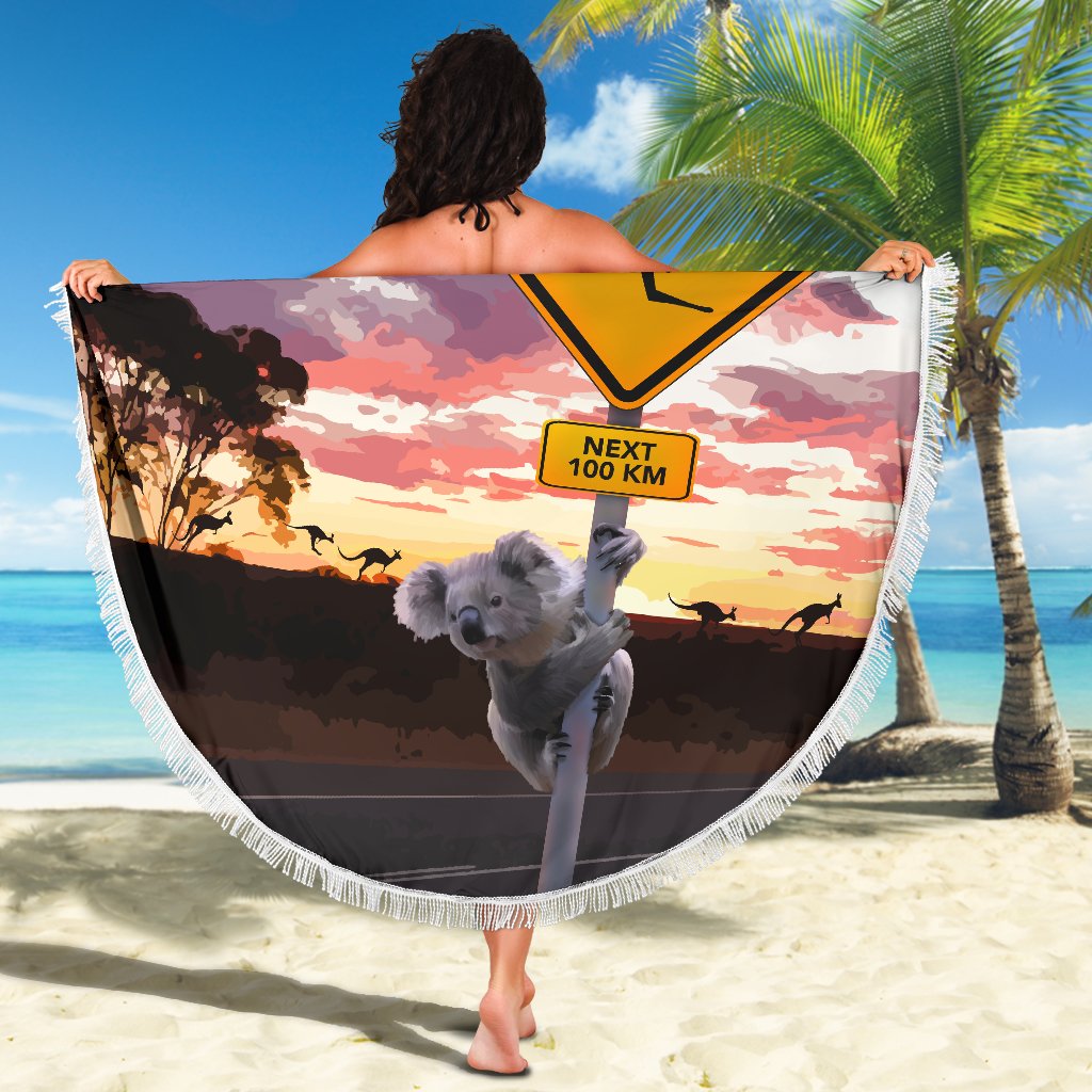 beach-blanket-koala-blanket-kangaroo-sign-sunset-landscape-art-59-x-59-inches