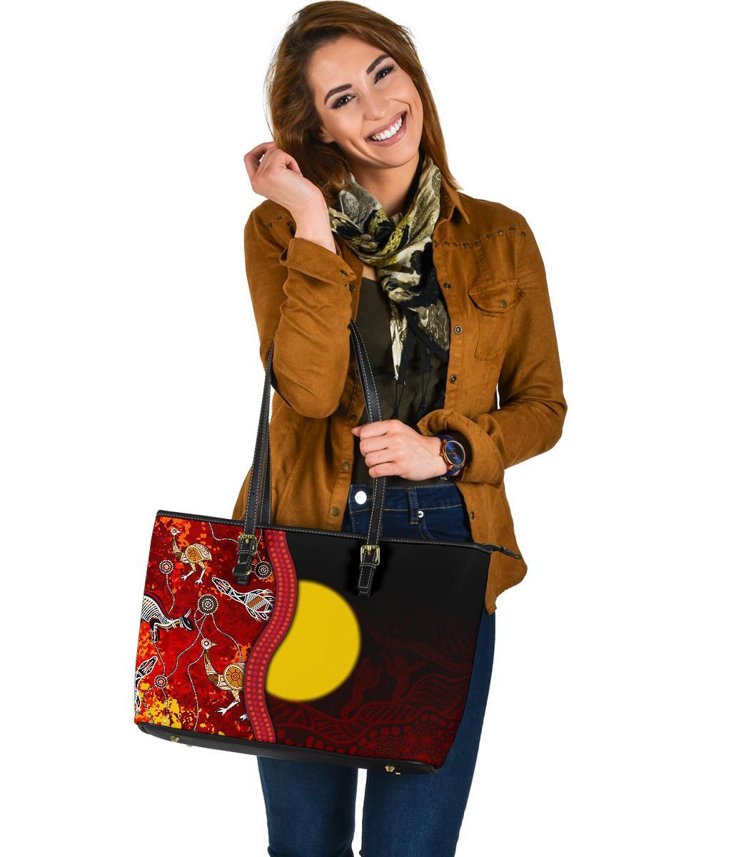 aboriginal-leather-tote-bag-red-indigenous-flag
