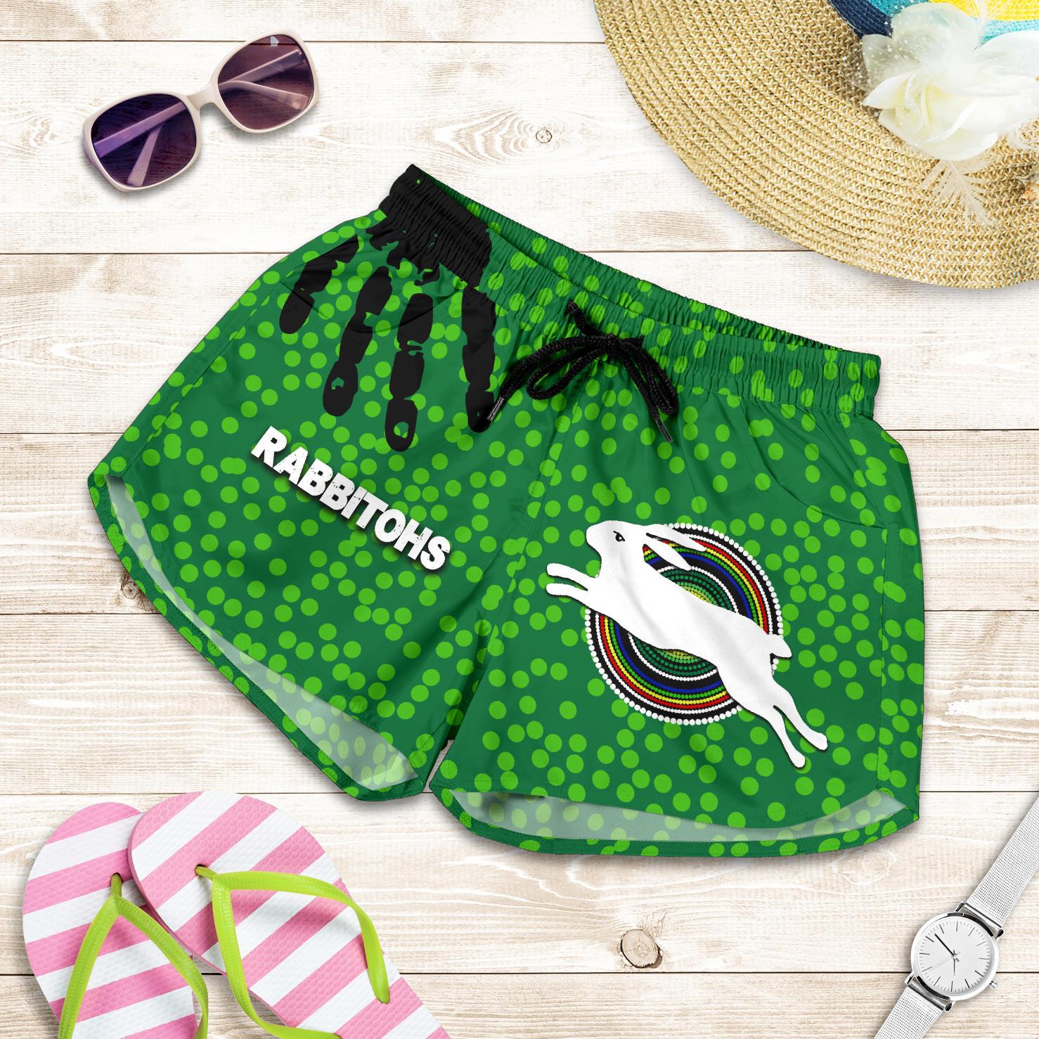 Naidoc Rabbitohs Women Shorts Aboriginal Vibes No.1 - Vibe Hoodie