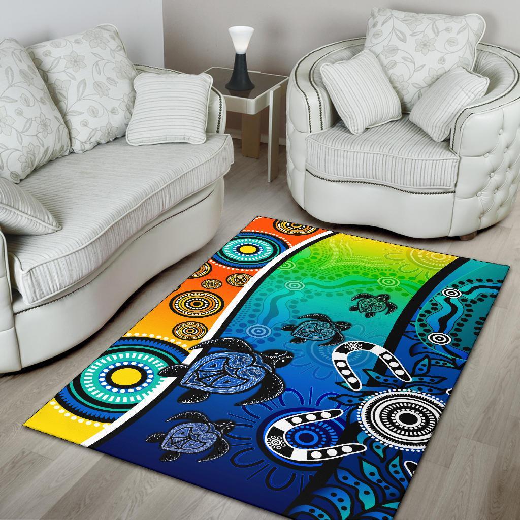 aboriginal-area-rug-indigenous-turtle-dot-painting-art