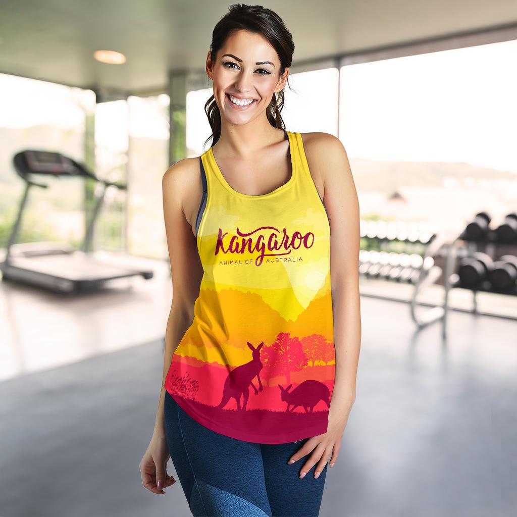 Racerback Tank - Kangaroo Top Tank Morning Uluru - Women - Vibe Hoodie