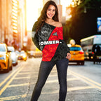 (Custom Personalised) Bombers Naidoc Week Women's Off Shoulder Sweater Essendon Ingenious Spesial Version - Custom Text and Number - Vibe Hoodie