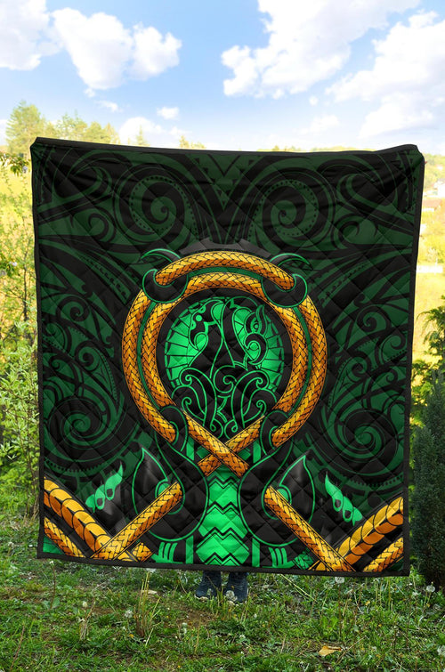 maori-new-zealand-premium-quilt-manaia-green