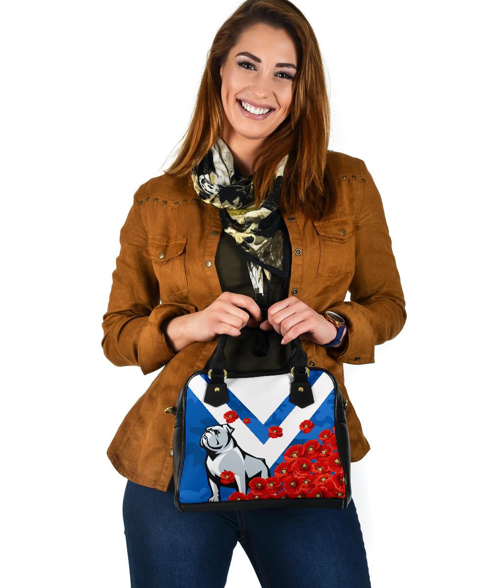 Bulldogs Shoulder Hand bag Poppy Flowers - Vibe Hoodie