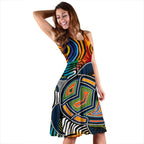 Aboriginal Midi Dress - Turtle Indigenous Art - Vibe Hoodie