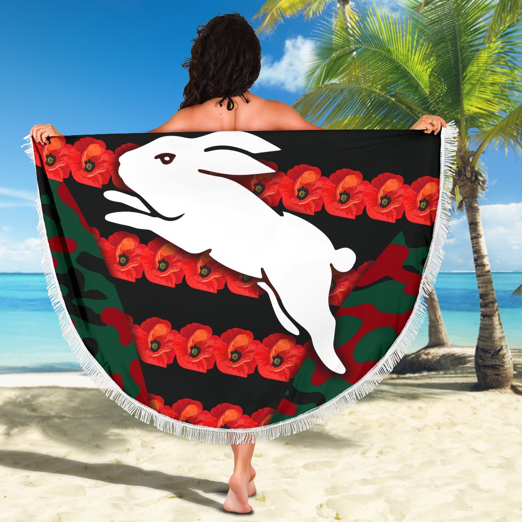 south-sydney-rabbitohs-beach-blanket-anzac-day-poppy-flower-vibes