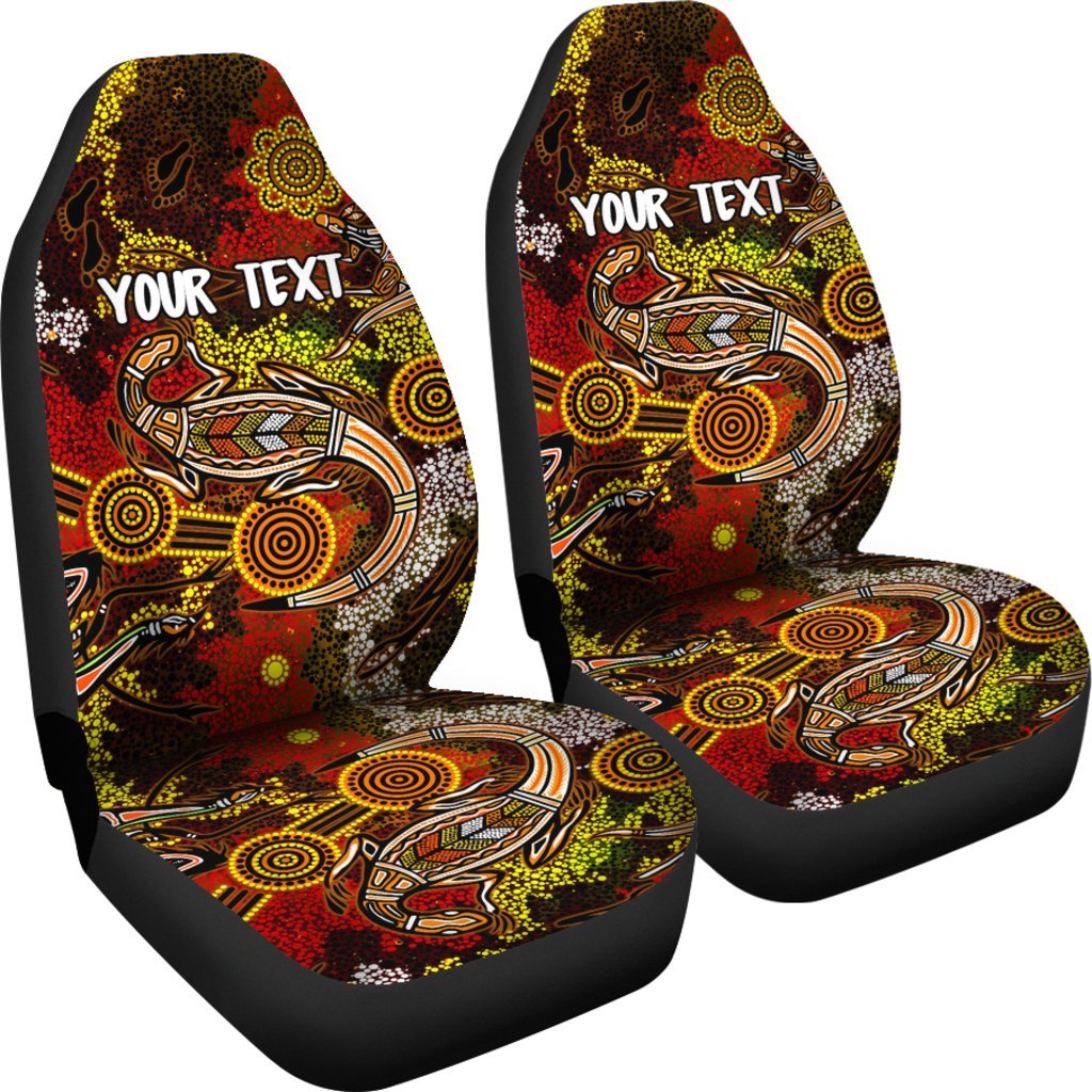 custom-aboriginal-car-seat-covers-kangaroo-and-lizard-dot-painting-art