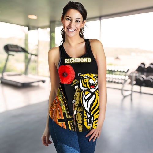 (Custom Personalised) Richmond Premier Women's Racerback Tank Tiger And Soldiers - Vibe Hoodie