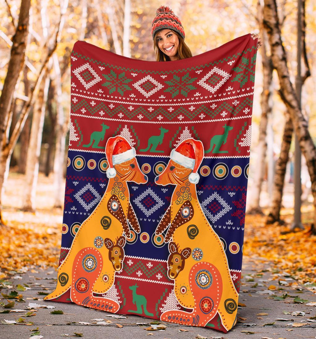 christmas-premium-blanket-mother-kangaroo-in-christmas