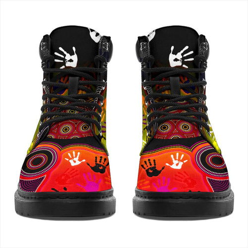 aboriginal-all-season-boots-indigenous-circle-dot-painting-hand-art