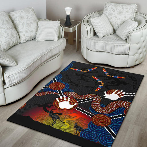 aboriginal-area-rug-australian-boomerang-and-snake-indigenous-art