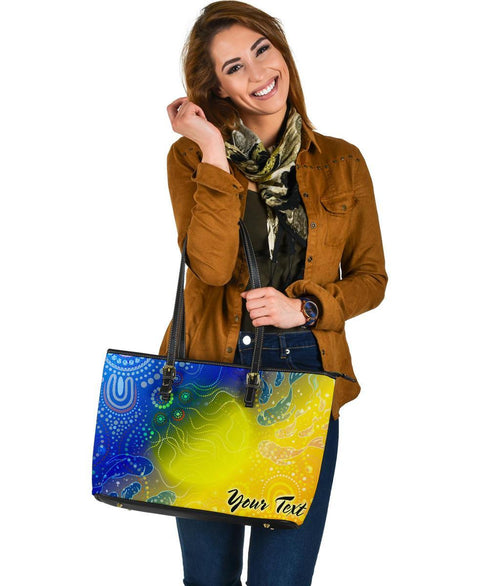custom-text-aboriginal-large-leather-tote-bag-indigenous-fishing
