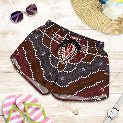 Aboriginal Shorts, Indigenous Dot Painting Short Women 03 - Vibe Hoodie