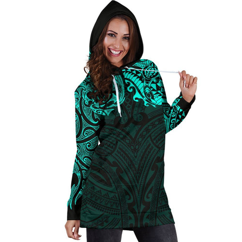 new-zealand-womens-hoodie-dress-maori-polynesian-tattoo-turquoise