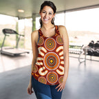 Aboriginal Women's Racerback Tank - Circle Flowers Patterns Ver02 - Vibe Hoodie