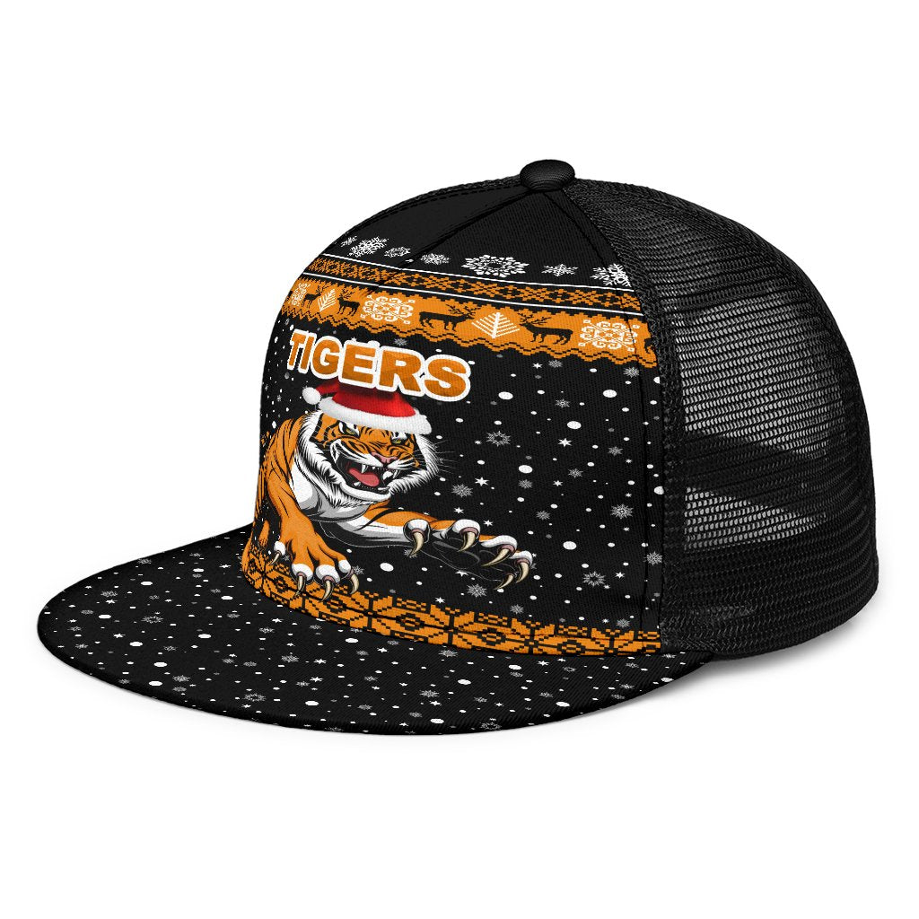 Wests Christmas Trucker Hat Tigers Unique Vibes - Black - Vibe Hoodie