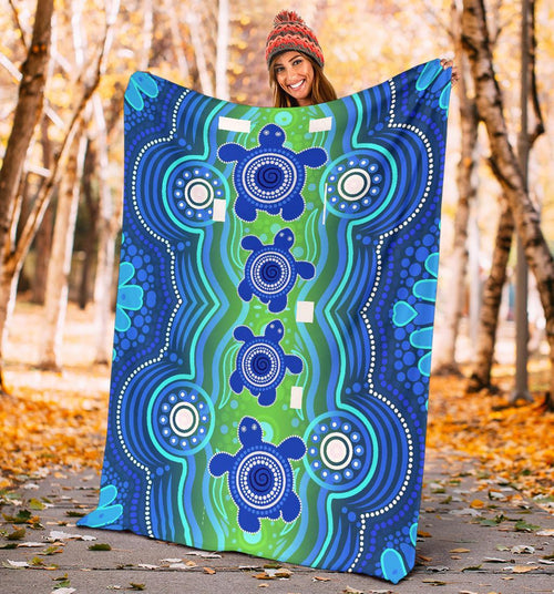 1staustrali-aboriginal-premium-blanket-aboriginal-turtle-family