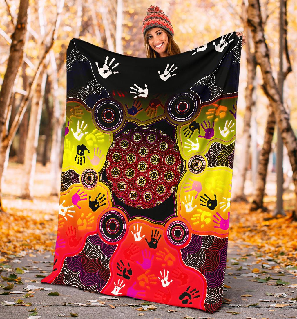 aboriginal-premium-blanket-indigenous-circle-dot-painting-hand-art