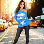 Sydney Sky Blue Off Shoulder Sweater - Vibe Hoodie