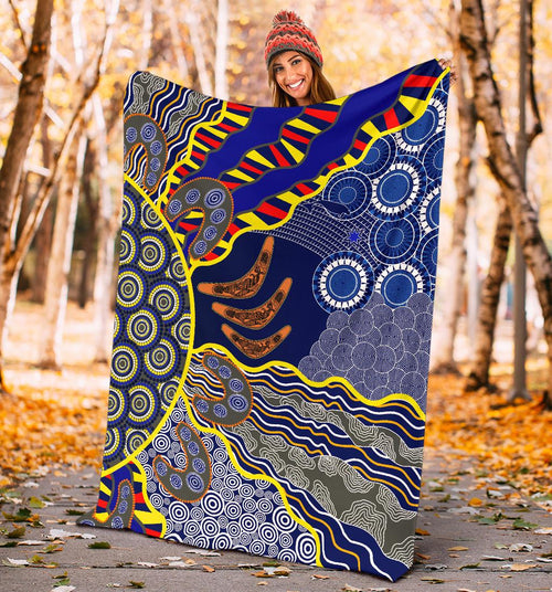 aboriginal-premium-blanket-australian-boomerang-dot-painting-art