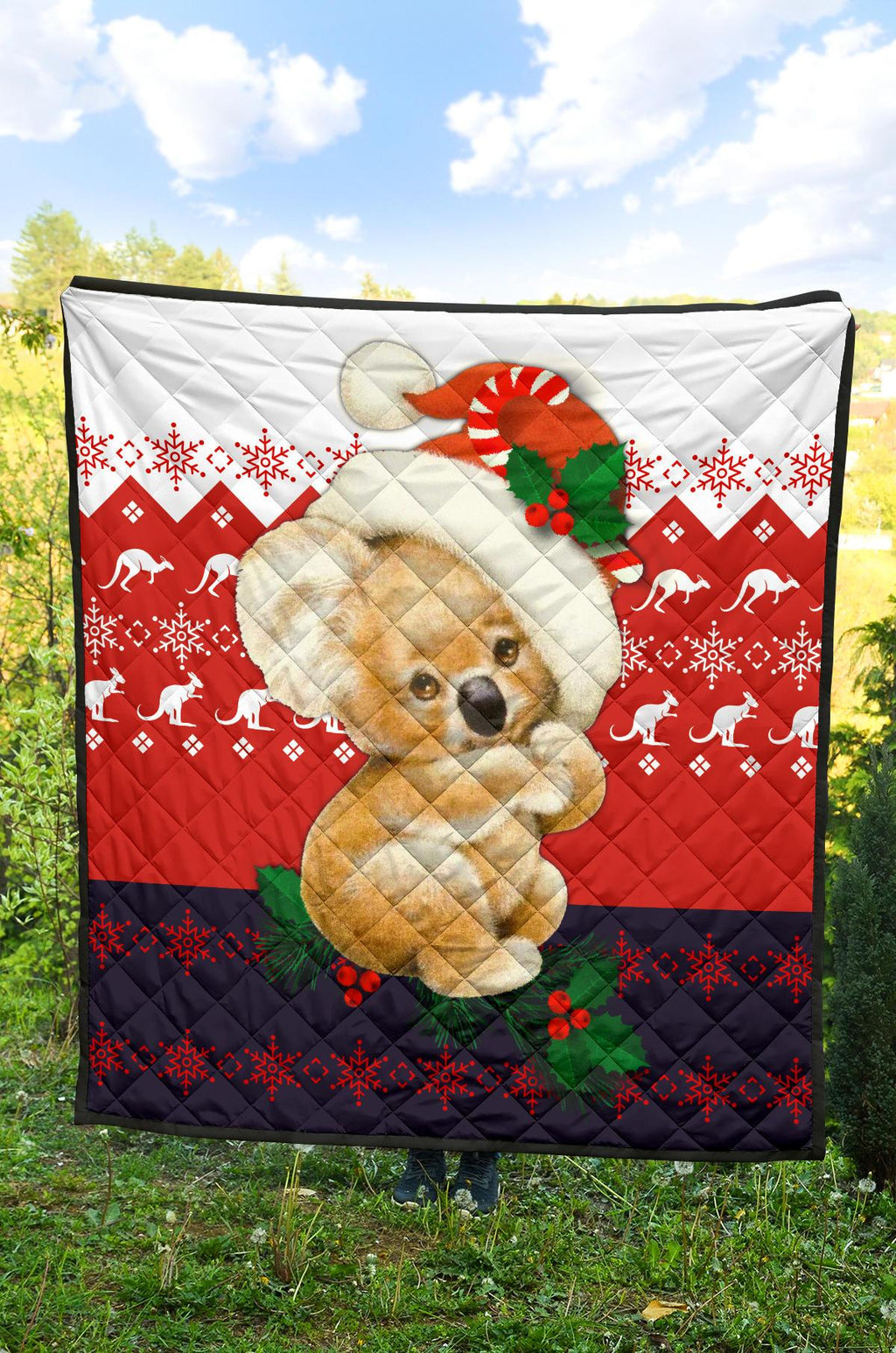 christmas-premium-quilts-koala-coverlets-kangaroo-symbol-snowflakes