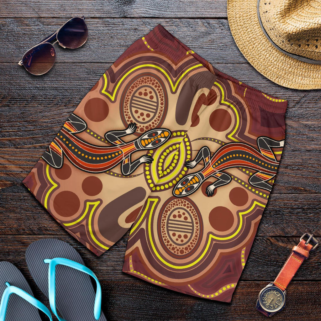 aboriginal-mens-shorts-indigenous-lizard-dot-painting-art
