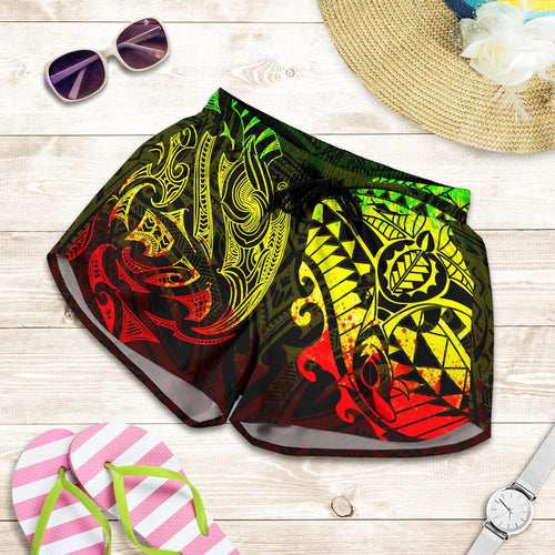 New Zealand All Over Print Women's Shorts, Maori Polynesian Tattoo Reggage - Vibe Hoodie