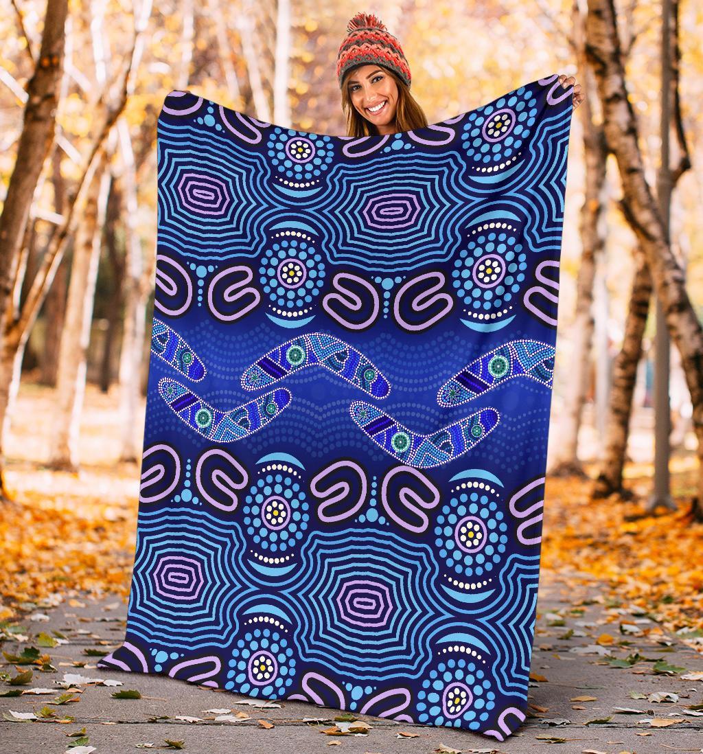 aboriginal-premium-blanket-boomerangs-and-dot-painting-art-ver02