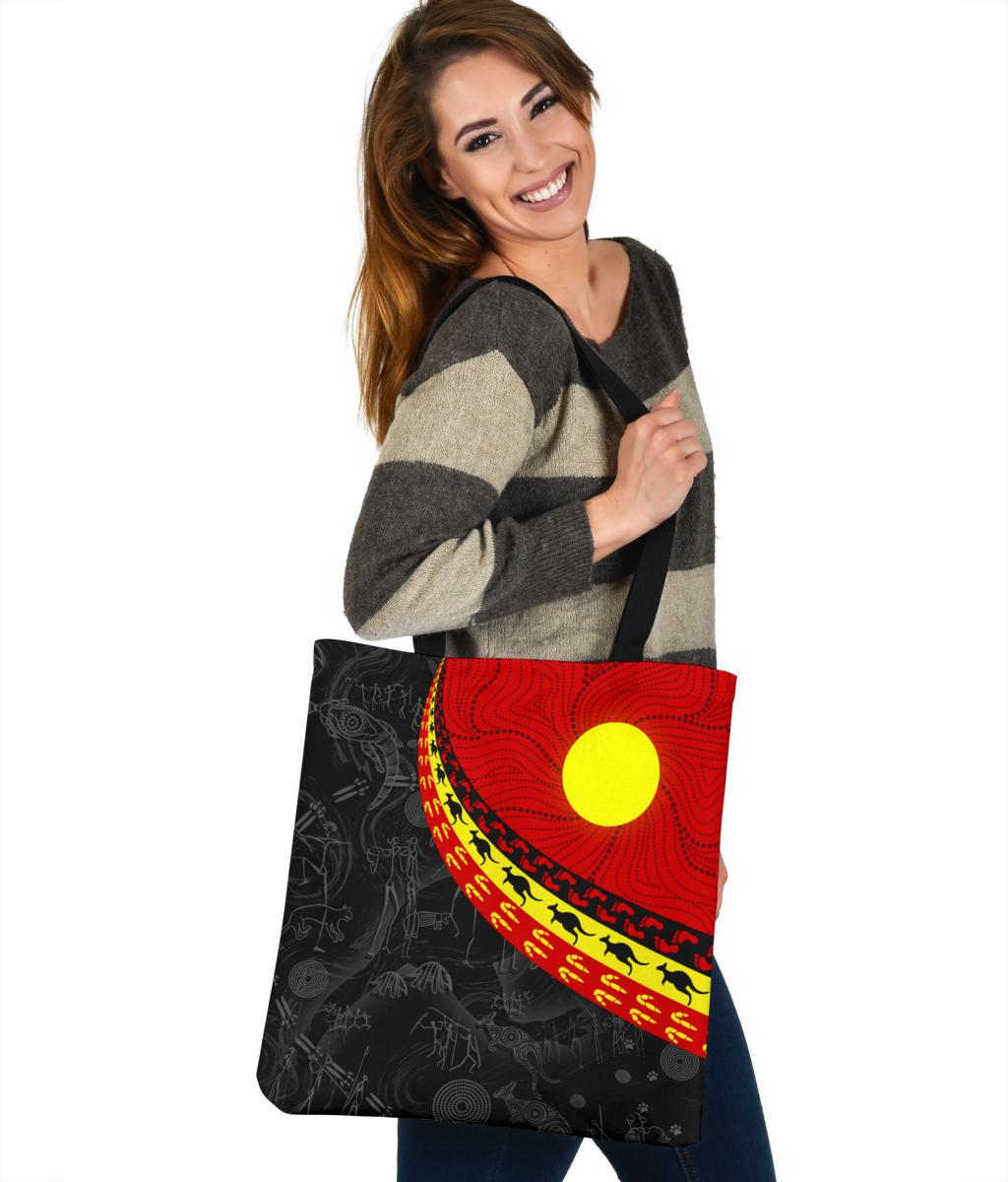 aboriginal-tote-bags-indigenous-flag-circle-dot-painting
