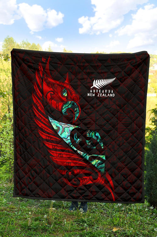 new-zealand-premium-quilt-manaia-paua-fern-wing-red