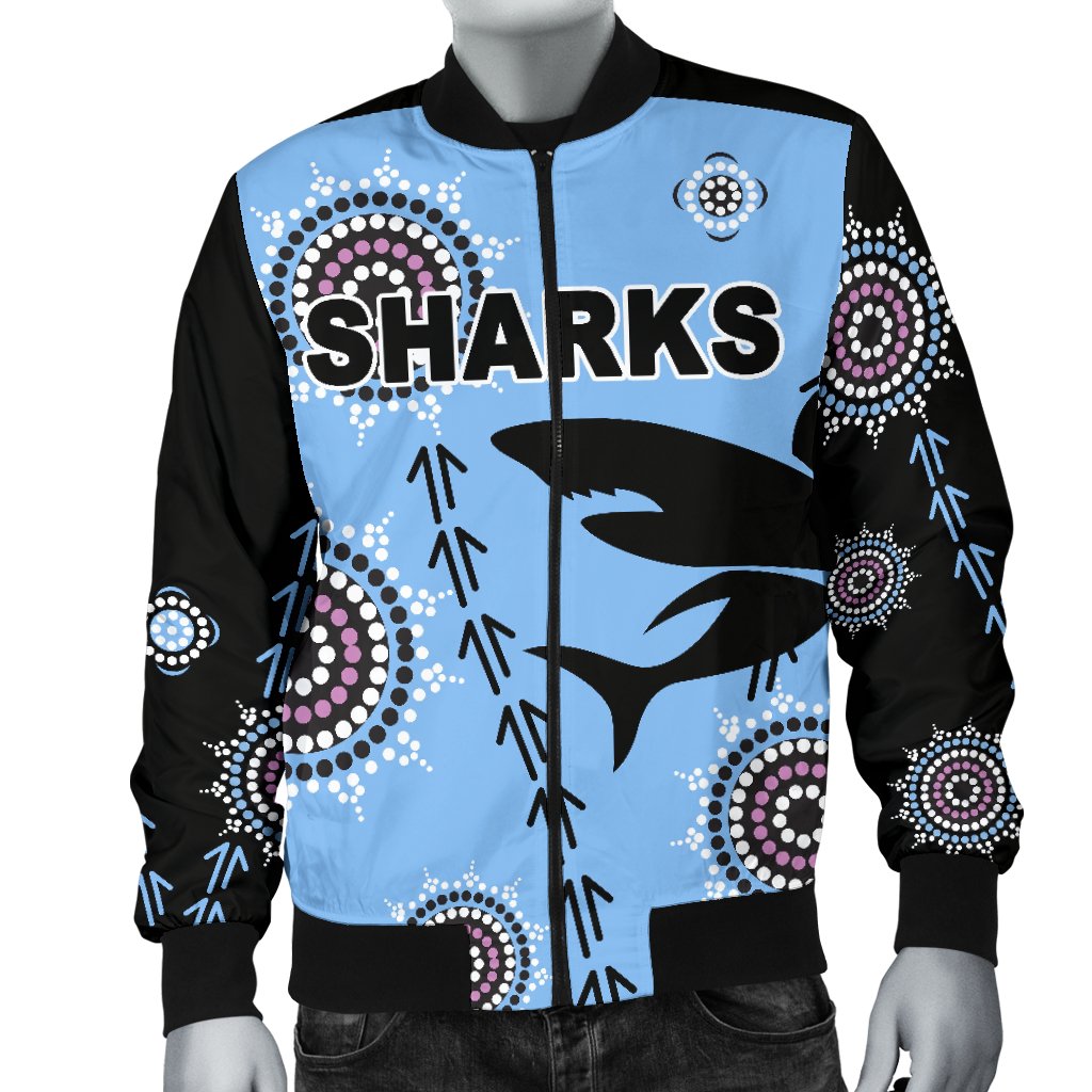 cronulla-mens-bomber-jacket-sharks-simple-indigenous-blue